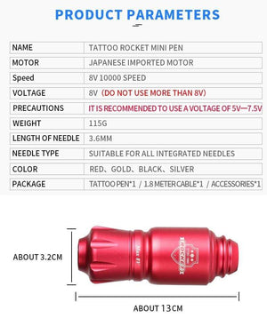 Planet Gates Tattoo Pen Cartridges Rotary Tattoo Machine Motor Tattoo Gun Eyebrow Pen for Cartridges Needles  Supplies-B0