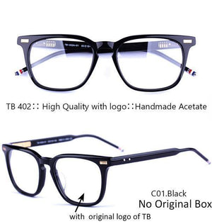 Planet Gates TB402-Black-NO BOX Handmade Acetate Glasses Men Prescription Eyewear Optical Frames Spectacle Vintage Square