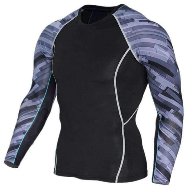 Planet Gates TC-122 / Asian size--S Long T Shirt+Pants Men's Morning Run Jogging Workout Compression Clothing Extreme Sports Gym Men's Tights MMA BJJ Tops