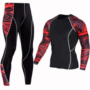 Planet Gates TC-122 / Asian size--S Long T Shirt+Pants Men's Morning Run Jogging Workout Compression Clothing Extreme Sports Gym Men's Tights MMA BJJ Tops