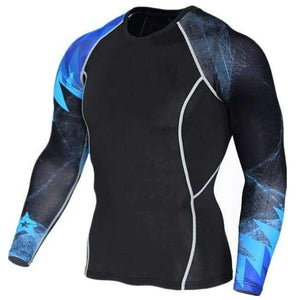Planet Gates TC-122 / Asian size--S Long T Shirt+Pants Men's Morning Run Jogging Workout Compression Clothing Extreme Sports Gym Men's Tights MMA BJJ Tops