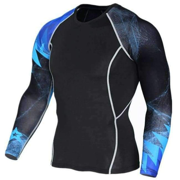 Planet Gates TC-122 / Asian size--S Long T Shirt+Pants Men's Morning Run Jogging Workout Compression Clothing Extreme Sports Gym Men's Tights MMA BJJ Tops