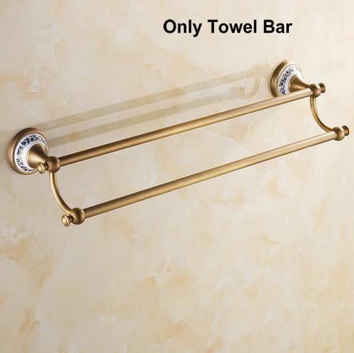 Planet Gates TDF Ceramic Bathroom Products Round Base Brushed Accessories Set Antique Brass Bath Hardware Sets wall mounted anqtiue bathroom set