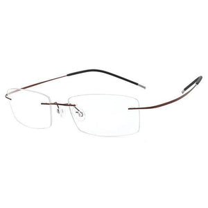 Planet Gates tea Mens Lightweight Titanium Rimless Eyeglasses Frames Prescription Optical Glasses Frame