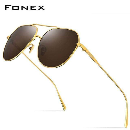 Planet Gates Tea / Other Titanium Polarized Sunglasses Men Brand Design Square Sun Glasses for Men 2019 New Driving Outdoor UV400 Shades 8506