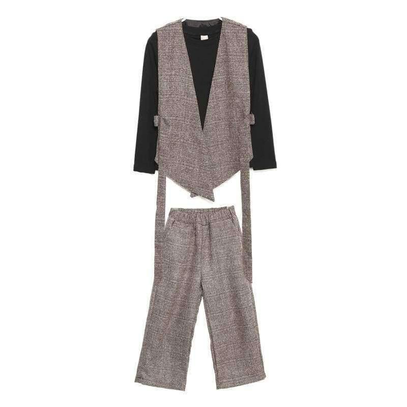 Planet Gates 3PCS / 6 Teenage girls clothing set kids tracksuit for girls fashion suit school uniform plaid girls clothes spring 3pcs children clothes