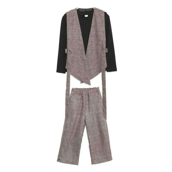 Planet Gates Teenage girls clothing set kids tracksuit for girls fashion suit school uniform plaid girls clothes spring 3pcs children clothes