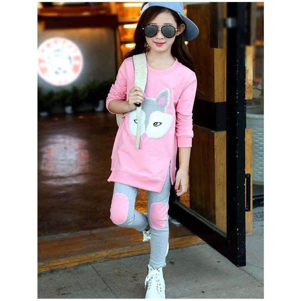 Planet Gates Teenage Girls Clothing Sets Autumn Winter Girls Clothes Set Fox T-Shirt+Pants 2pcs Kids Girls Sport Suit Children Clothing