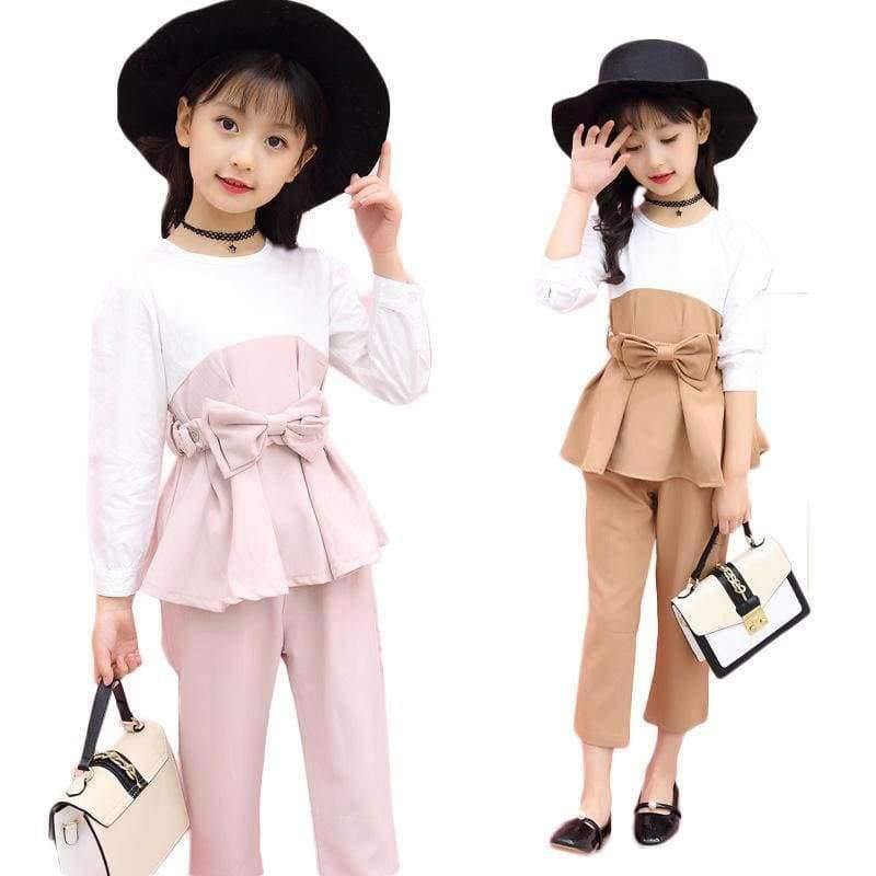 Planet Gates gray / 4T Teenagers girls clothes for 4- 14 yrs girls fashion 3pcs children clothing set long sleeve t-shirt+pants+belt kids outfit