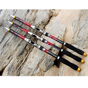 Planet Gates Telescopic Fishing Rod 99% Carbon Fiber 2.1-3.6M Carbon Spinning Pole Sea Fishing Stick Metal Ring