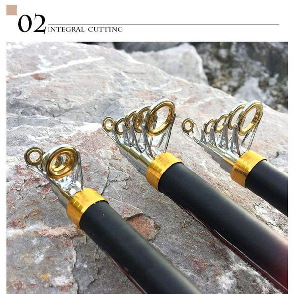 Planet Gates Telescopic Fishing Rod 99% Carbon Fiber 2.1-3.6M Carbon Spinning Pole Sea Fishing Stick Metal Ring