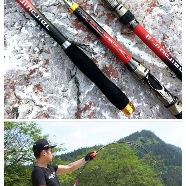Planet Gates Telescopic Fishing Rod 99% Carbon Fiber 2.1-3.6M Carbon Spinning Pole Sea Fishing Stick Metal Ring