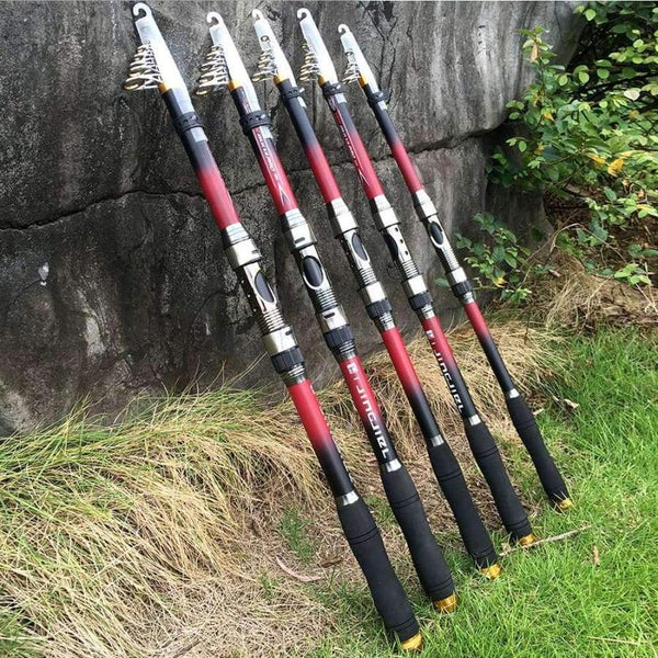 Planet Gates Telescopic Fishing Rod 99% Carbon Fiber 2.1-3.6M Carbon Spinning Pole Sea Fishing Stick Metal Ring
