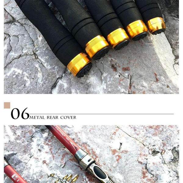 Planet Gates Telescopic Fishing Rod 99% Carbon Fiber 2.1-3.6M Carbon Spinning Pole Sea Fishing Stick Metal Ring