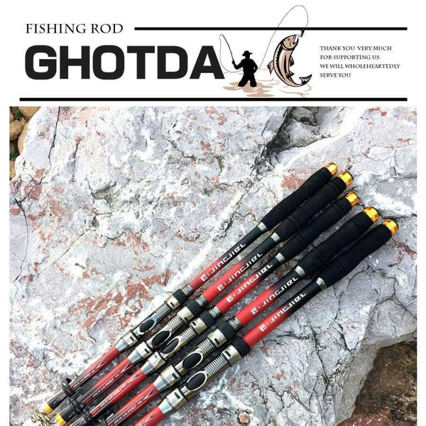Planet Gates Telescopic Fishing Rod 99% Carbon Fiber 2.1-3.6M Carbon Spinning Pole Sea Fishing Stick Metal Ring