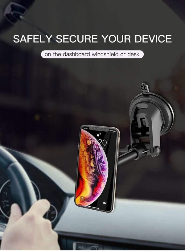 Planet Gates Telescopic Magnetic Car Phone Holder Stand Dashboard Windshield 360° Rotatable Metal Sucker Car Mount For iPhone Samsung