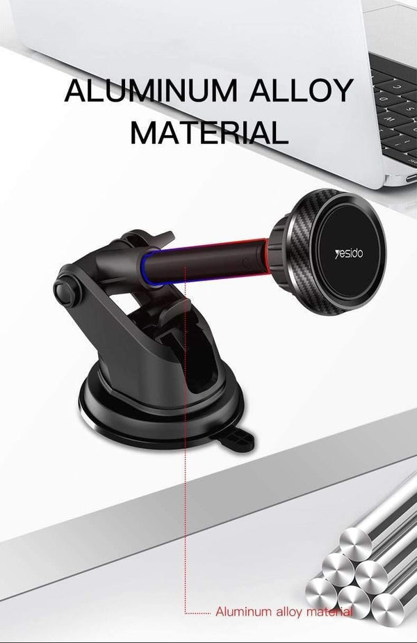 Planet Gates Telescopic Magnetic Car Phone Holder Stand Dashboard Windshield 360° Rotatable Metal Sucker Car Mount For iPhone Samsung