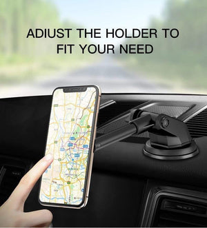 Planet Gates Telescopic Magnetic Car Phone Holder Stand Dashboard Windshield 360° Rotatable Metal Sucker Car Mount For iPhone Samsung