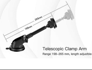 Planet Gates Telescopic Magnetic Car Phone Holder Stand Dashboard Windshield 360° Rotatable Metal Sucker Car Mount For iPhone Samsung