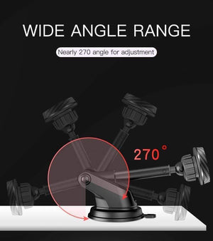 Planet Gates Telescopic Magnetic Car Phone Holder Stand Dashboard Windshield 360° Rotatable Metal Sucker Car Mount For iPhone Samsung