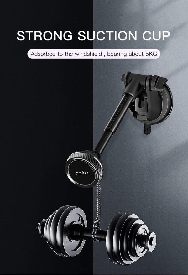 Planet Gates Telescopic Magnetic Car Phone Holder Stand Dashboard Windshield 360° Rotatable Metal Sucker Car Mount For iPhone Samsung