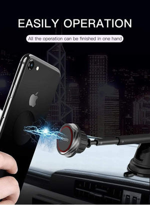 Planet Gates Telescopic Magnetic Car Phone Holder Stand Dashboard Windshield 360° Rotatable Metal Sucker Car Mount For iPhone Samsung