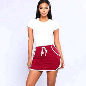 Planet Gates Tennis Skirts Badminton Yoga Running Dance Shorts 2018 Summer Anti Exposure Stripe Drawstring Sports Skirt