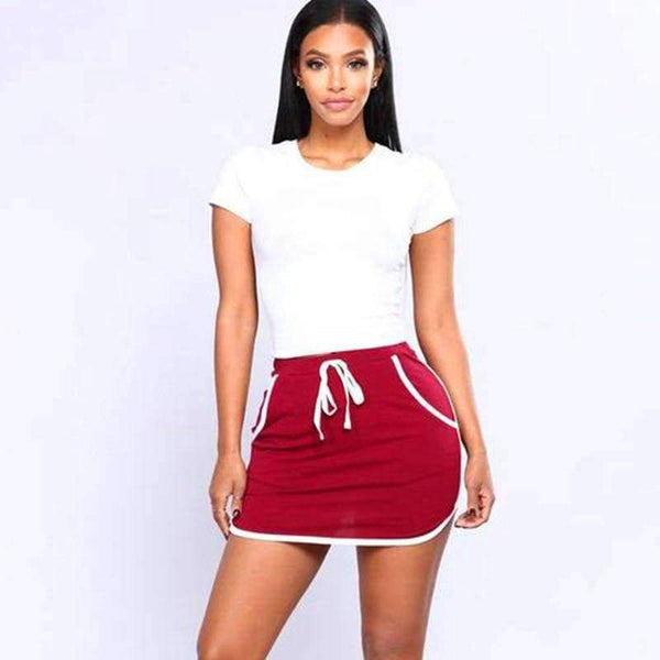 Planet Gates Tennis Skirts Badminton Yoga Running Dance Shorts 2018 Summer Anti Exposure Stripe Drawstring Sports Skirt