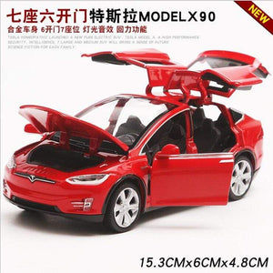 Planet Gates Tesla modelx90 car model 1:32 simulation alloy car model return force car car children toy car Birthday New Year gift