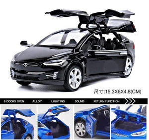 Planet Gates Tesla modelx90 car model 1:32 simulation alloy car model return force car car children toy car Birthday New Year gift