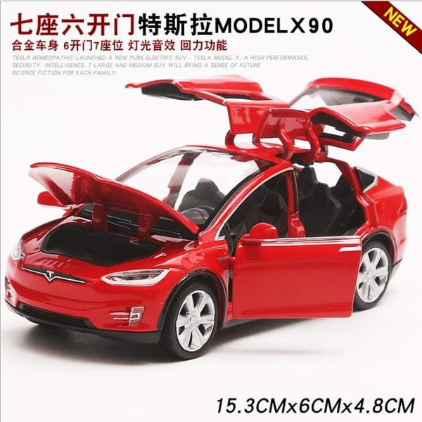 Planet Gates Tesla modelx90 car model 1:32 simulation alloy car model return force car car children toy car Birthday New Year gift