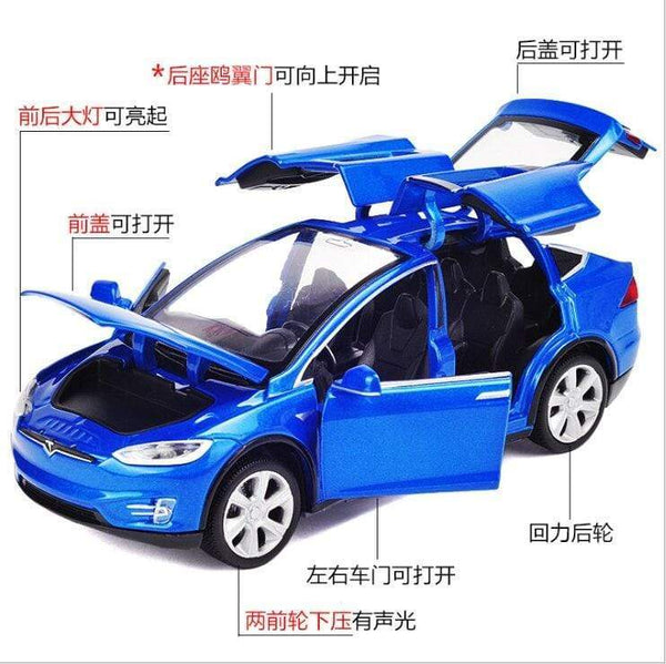 Planet Gates Tesla modelx90 car model 1:32 simulation alloy car model return force car car children toy car Birthday New Year gift