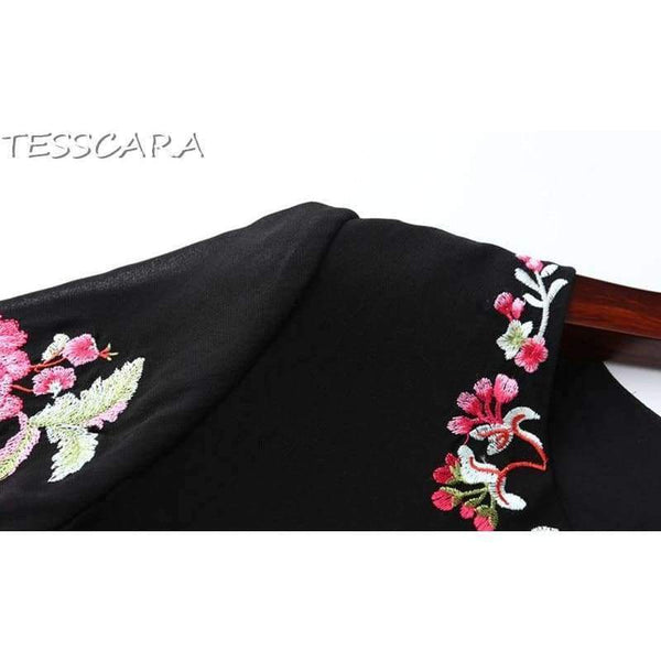 Planet Gates TESSCARA Women Summer Luxury Embroidery Office Dress Female Elegant Cocktail Vestidos Retro Vintage Party Robe Femme Plus Size