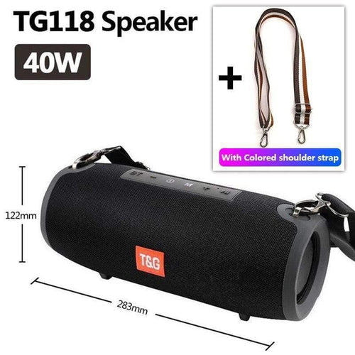 Planet Gates TG118 Black TG118 Really 40W Bluetooth Speaker Portable Column Music Player Sound System Boom Box With FM Radio TF Subwoofer Double TG 125