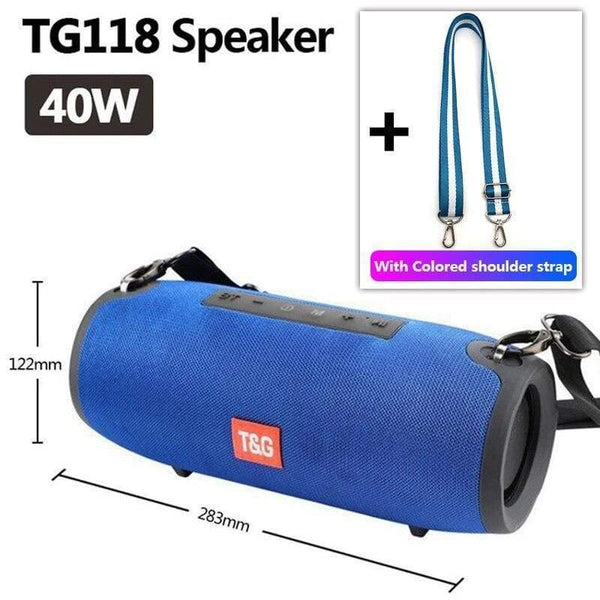 Planet Gates TG118 Blue TG118 Really 40W Bluetooth Speaker Portable Column Music Player Sound System Boom Box With FM Radio TF Subwoofer Double TG 125