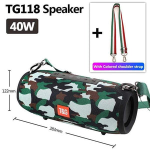 Planet Gates TG118 Camouflage TG118 Really 40W Bluetooth Speaker Portable Column Music Player Sound System Boom Box With FM Radio TF Subwoofer Double TG 125