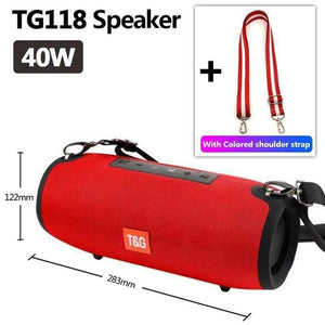 Planet Gates TG118 Red TG118 Really 40W Bluetooth Speaker Portable Column Music Player Sound System Boom Box With FM Radio TF Subwoofer Double TG 125