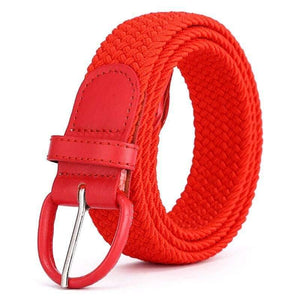 Men Women Elastic Stretch Waist Belt Black Canvas Stretch Braided Elastic Woven Leather Belt Wide Hot Metal Stretch Men's Belts