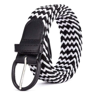 Men Women Elastic Stretch Waist Belt Black Canvas Stretch Braided Elastic Woven Leather Belt Wide Hot Metal Stretch Men's Belts