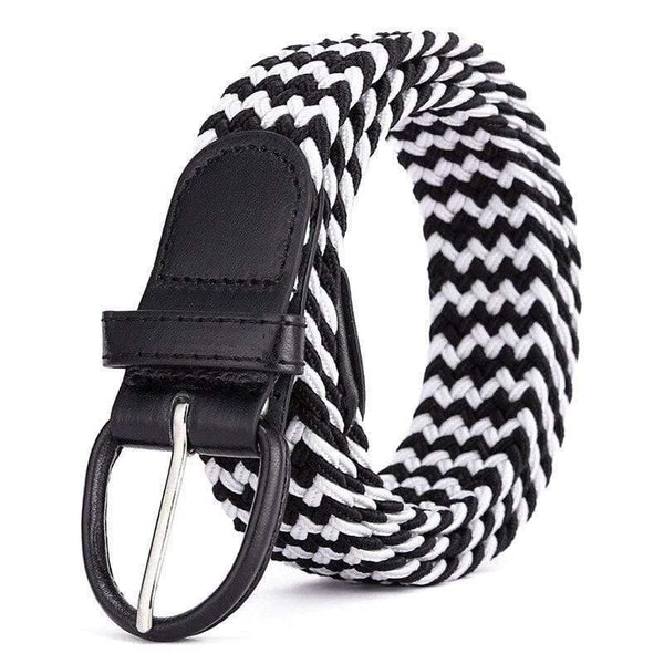 Men Women Elastic Stretch Waist Belt Black Canvas Stretch Braided Elastic Woven Leather Belt Wide Hot Metal Stretch Men's Belts