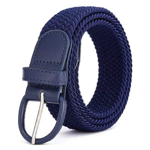 Men Women Elastic Stretch Waist Belt Black Canvas Stretch Braided Elastic Woven Leather Belt Wide Hot Metal Stretch Men's Belts