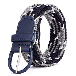 Men Women Elastic Stretch Waist Belt Black Canvas Stretch Braided Elastic Woven Leather Belt Wide Hot Metal Stretch Men's Belts