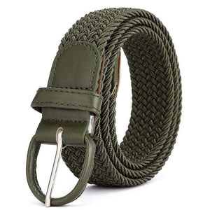 Men Women Elastic Stretch Waist Belt Black Canvas Stretch Braided Elastic Woven Leather Belt Wide Hot Metal Stretch Men's Belts