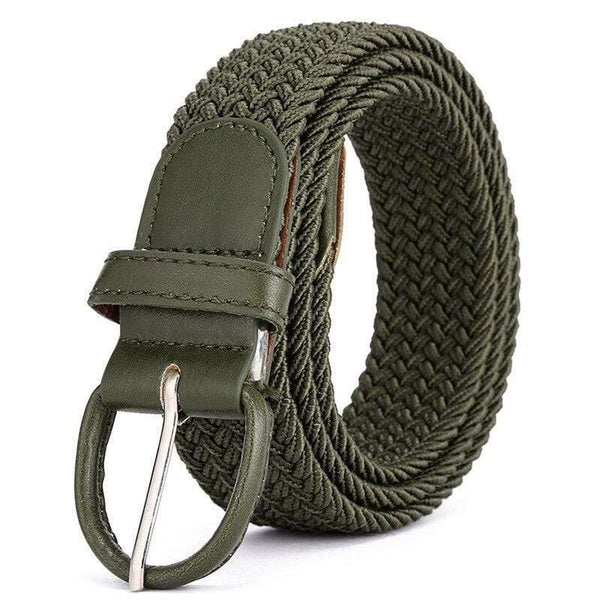 Men Women Elastic Stretch Waist Belt Black Canvas Stretch Braided Elastic Woven Leather Belt Wide Hot Metal Stretch Men's Belts