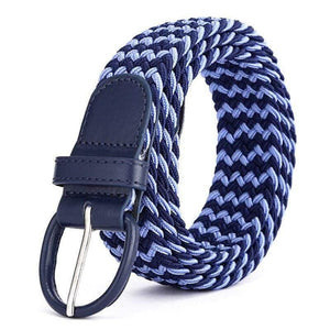 Men Women Elastic Stretch Waist Belt Black Canvas Stretch Braided Elastic Woven Leather Belt Wide Hot Metal Stretch Men's Belts