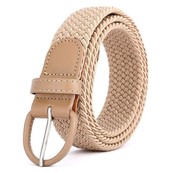 Men Women Elastic Stretch Waist Belt Black Canvas Stretch Braided Elastic Woven Leather Belt Wide Hot Metal Stretch Men's Belts