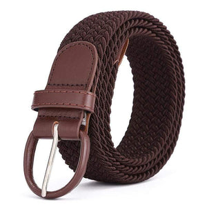 Men Women Elastic Stretch Waist Belt Black Canvas Stretch Braided Elastic Woven Leather Belt Wide Hot Metal Stretch Men's Belts