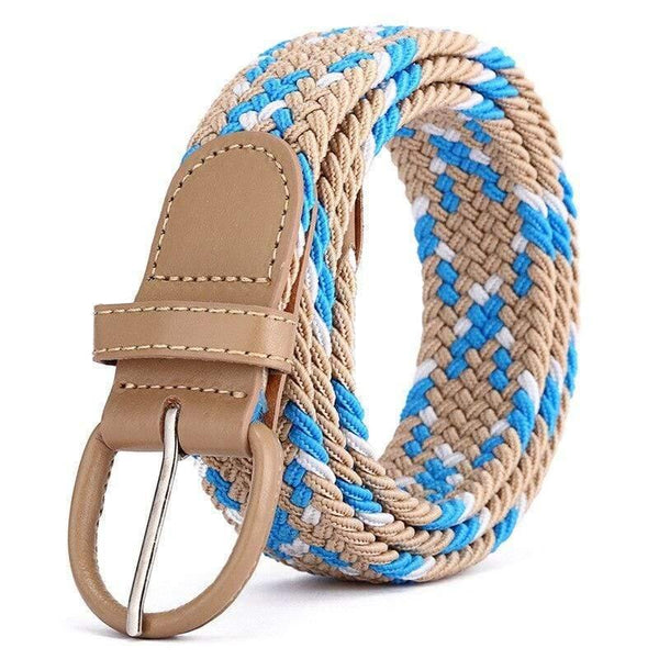 Men Women Elastic Stretch Waist Belt Black Canvas Stretch Braided Elastic Woven Leather Belt Wide Hot Metal Stretch Men's Belts