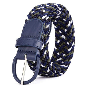 Men Women Elastic Stretch Waist Belt Black Canvas Stretch Braided Elastic Woven Leather Belt Wide Hot Metal Stretch Men's Belts