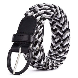 Men Women Elastic Stretch Waist Belt Black Canvas Stretch Braided Elastic Woven Leather Belt Wide Hot Metal Stretch Men's Belts
